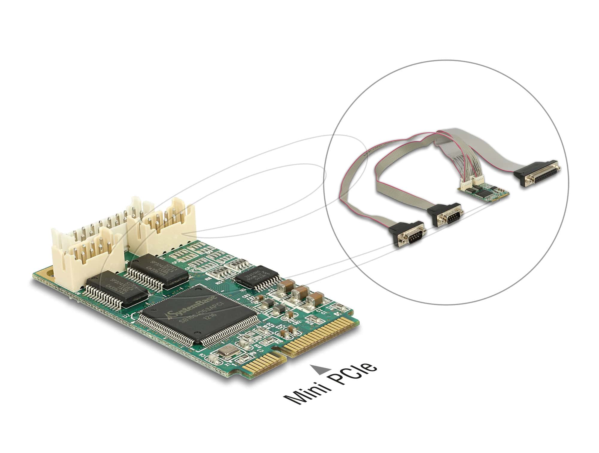 Delock Modul MiniPCIe I/O PCIe full size 2 x Seriell RS-232 + 1 x Parallel (95246) (95246) thumbnail