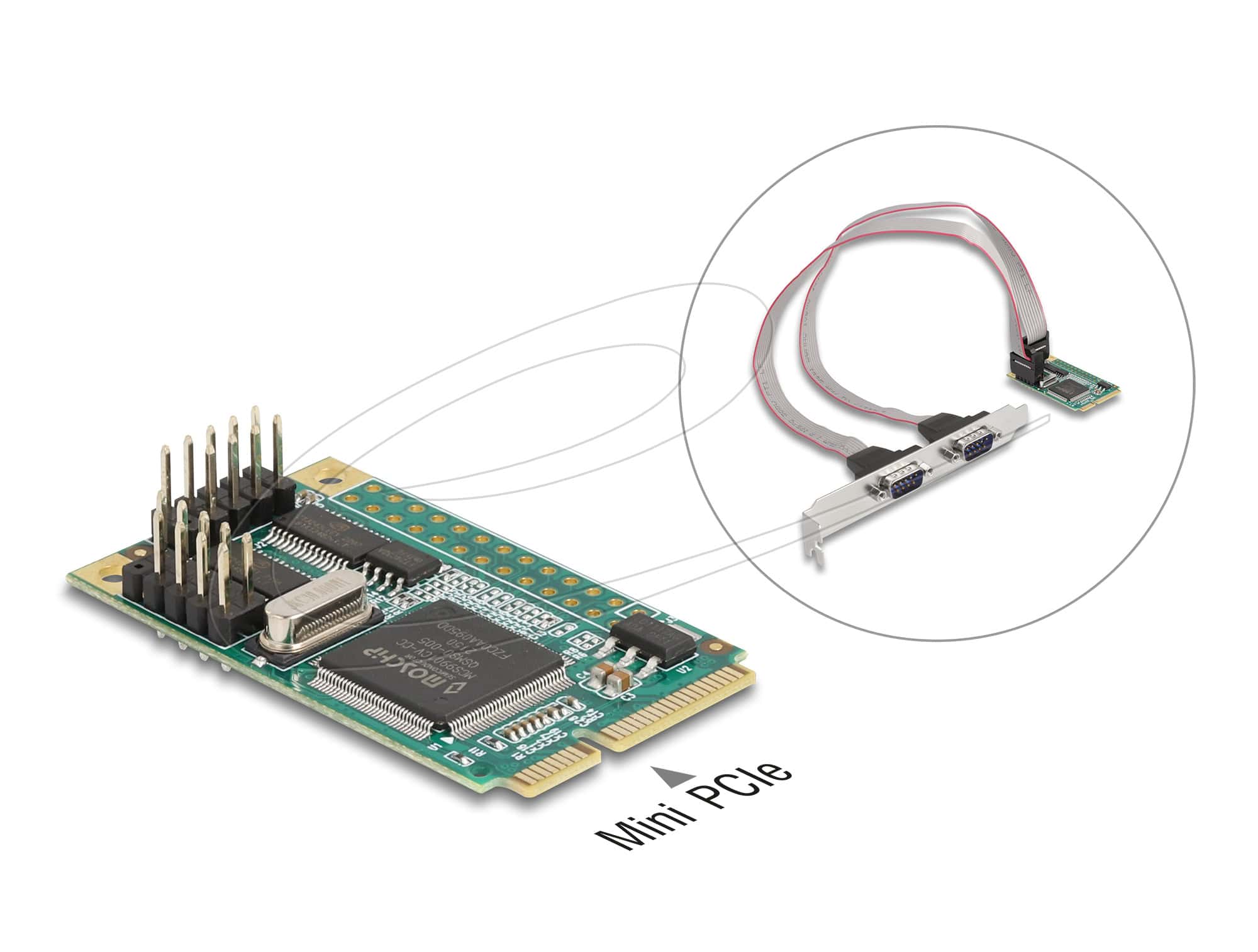 Delock Mini PCIe I/O full size 4 x Seriell RS-232 (95278) thumbnail