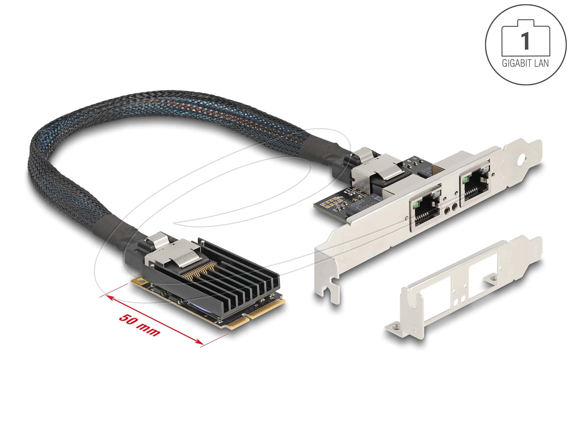 Delock Mini PCIe I/O full size 2 x RJ45 Gigabit LAN (95280) (95280) thumbnail