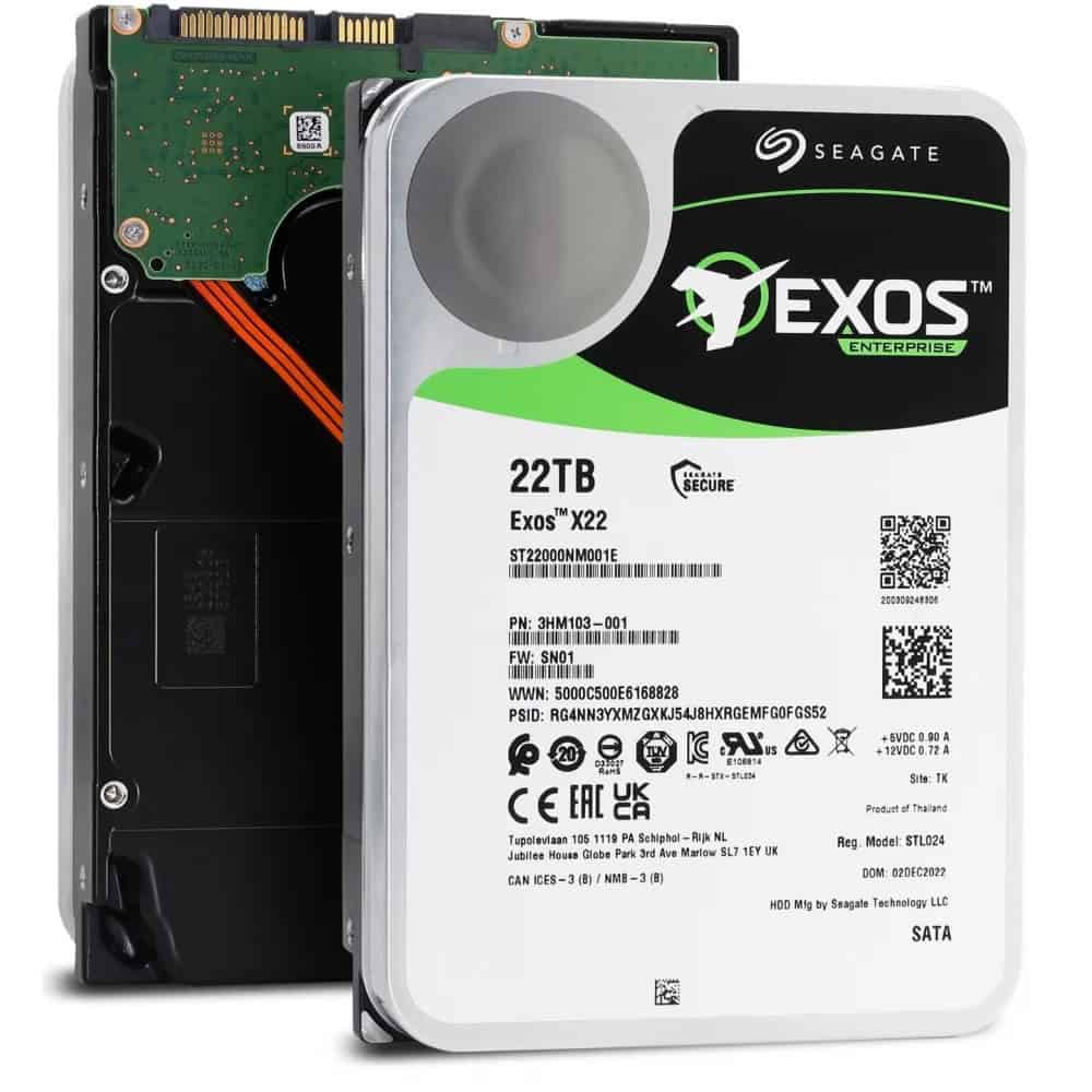 Seagate EXOS X22 22TB SATA SED 3.5IN 7200RPM 6GB/S 512E/4KN (ST22000NM002E) thumbnail