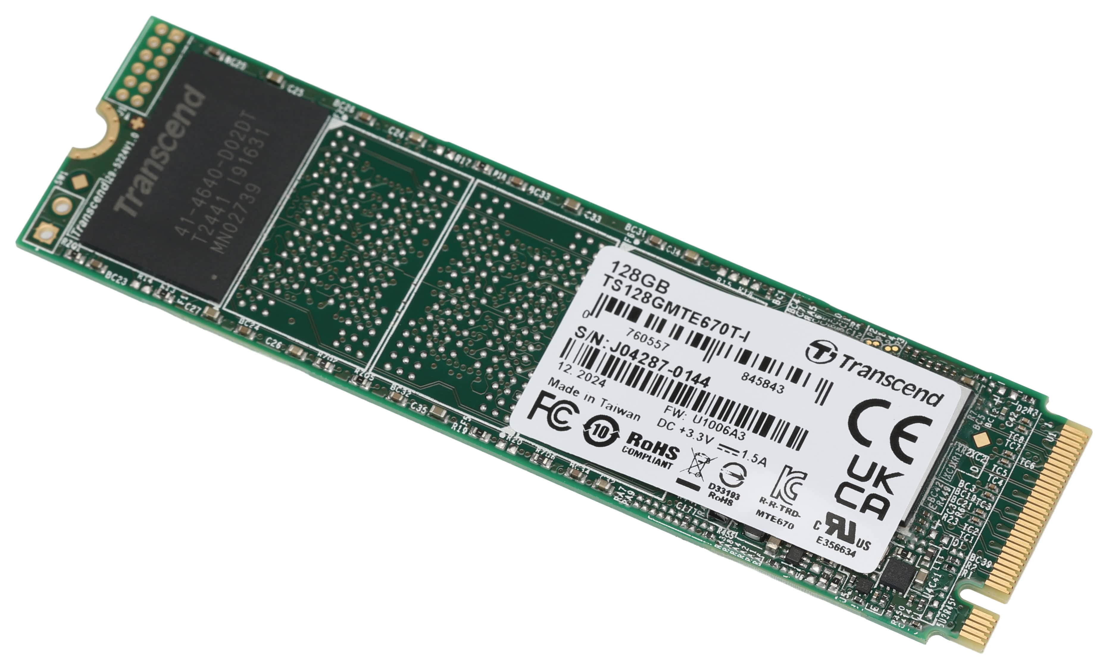 Transcend MTE670T 128 GB Internal M.2 PCIe NVMe SSD 2280 PCIe NVMe 3.0 x4 Industrial TS128GMTE670T (TS128GMTE670T) thumbnail