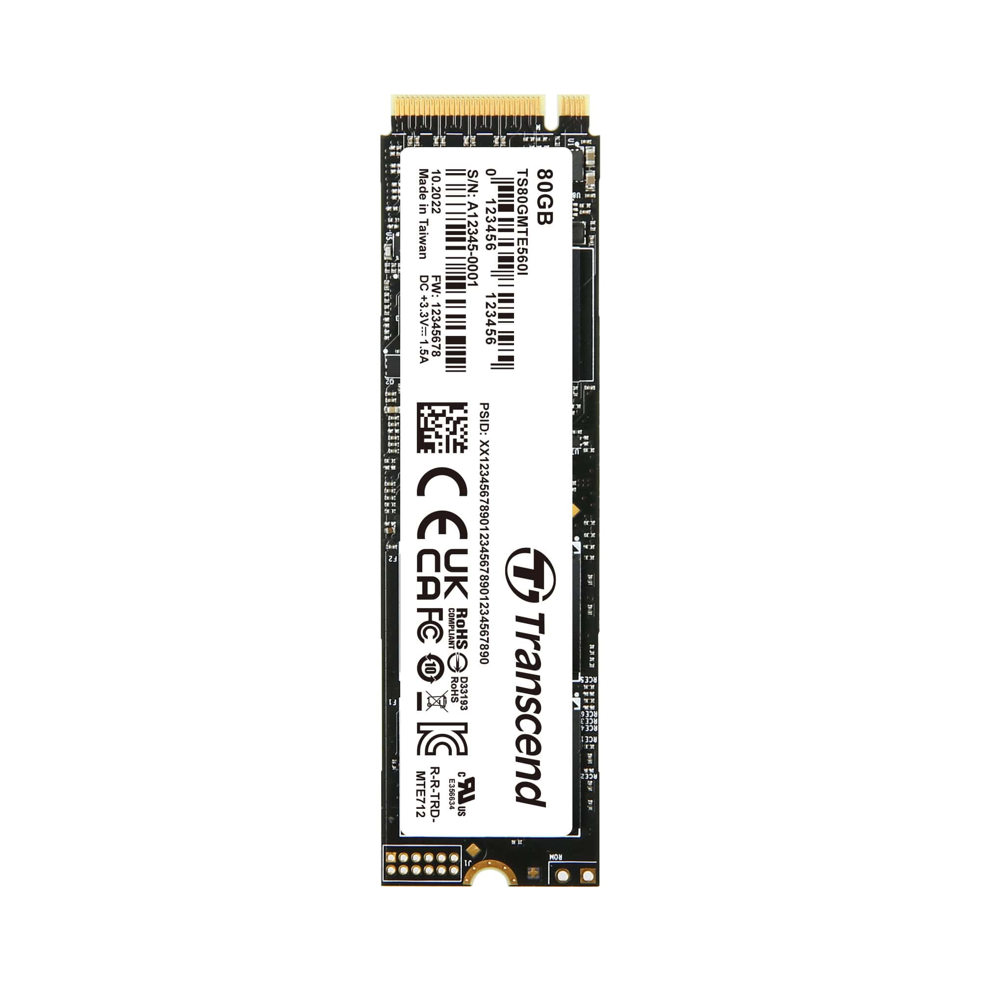Transcend MTE560I M.2 80 GB PCI Express 4.0 NVMe 3D NAND (TS80GMTE560I) (TS80GMTE560I) thumbnail