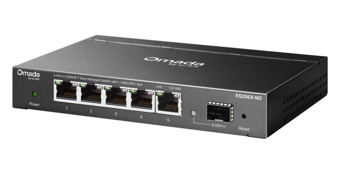 TP-Link Omada ES206X-M2 netwerk-switch Managed L2 2.5G Ethernet (100/1000/2500) Bureaublad-/wandmontage Zwart (ES206X-M2) thumbnail