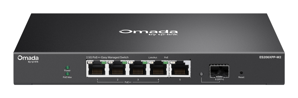 TP-Link ES206XPP-M2 netwerk-switch Managed L2 2.5G Ethernet (100/1000/2500) Power over Ethernet (PoE) Bureaublad-/wandmontage Zwart (ES206XPP-M2) thumbnail