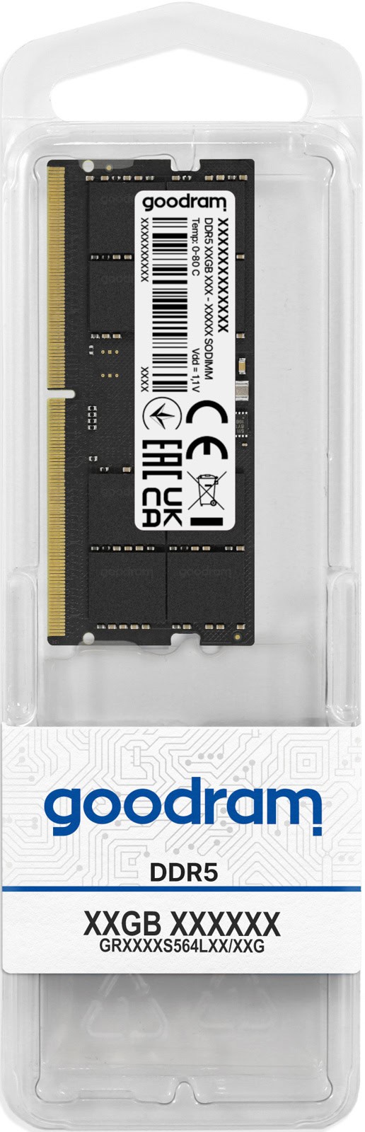Goodram GR4800S564L40/32G geheugenmodule 32 GB 1 x 32 GB DDR5 262-pin SO-DIMM (GR4800S564L40/32G) thumbnail