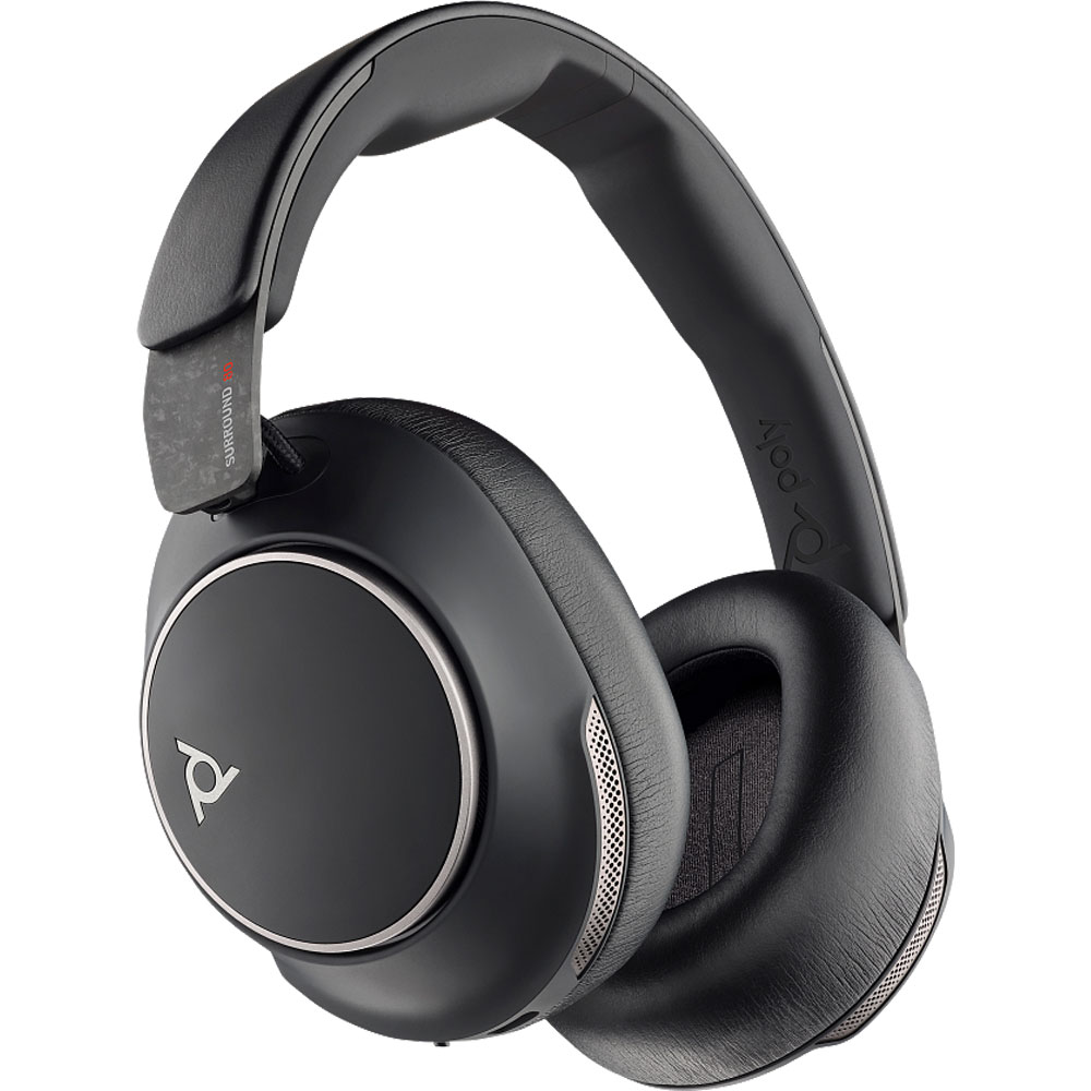 HP Poly Poly Voyager Surround 80 UC - Kopfhörer mit Mikrofon - ohrumschließend - Bluetooth - kabellos, kabelgebunden - aktive Ra (220116-01) thumbnail