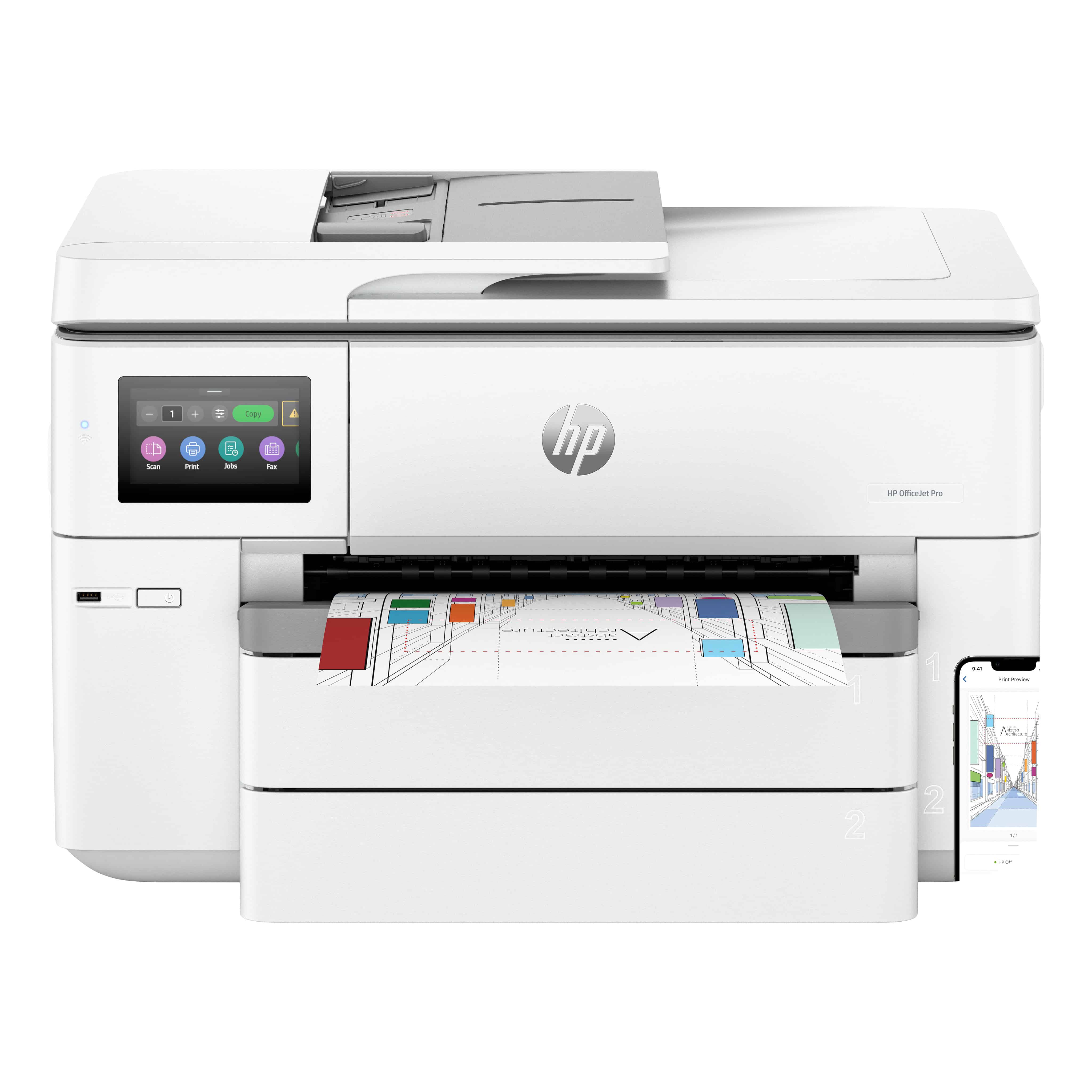 HP OfficeJet Pro 9730e Draadloos All-in-One Kleur Printer, Instant Ink; Dubbelzijdig printen (537P6B#686) thumbnail