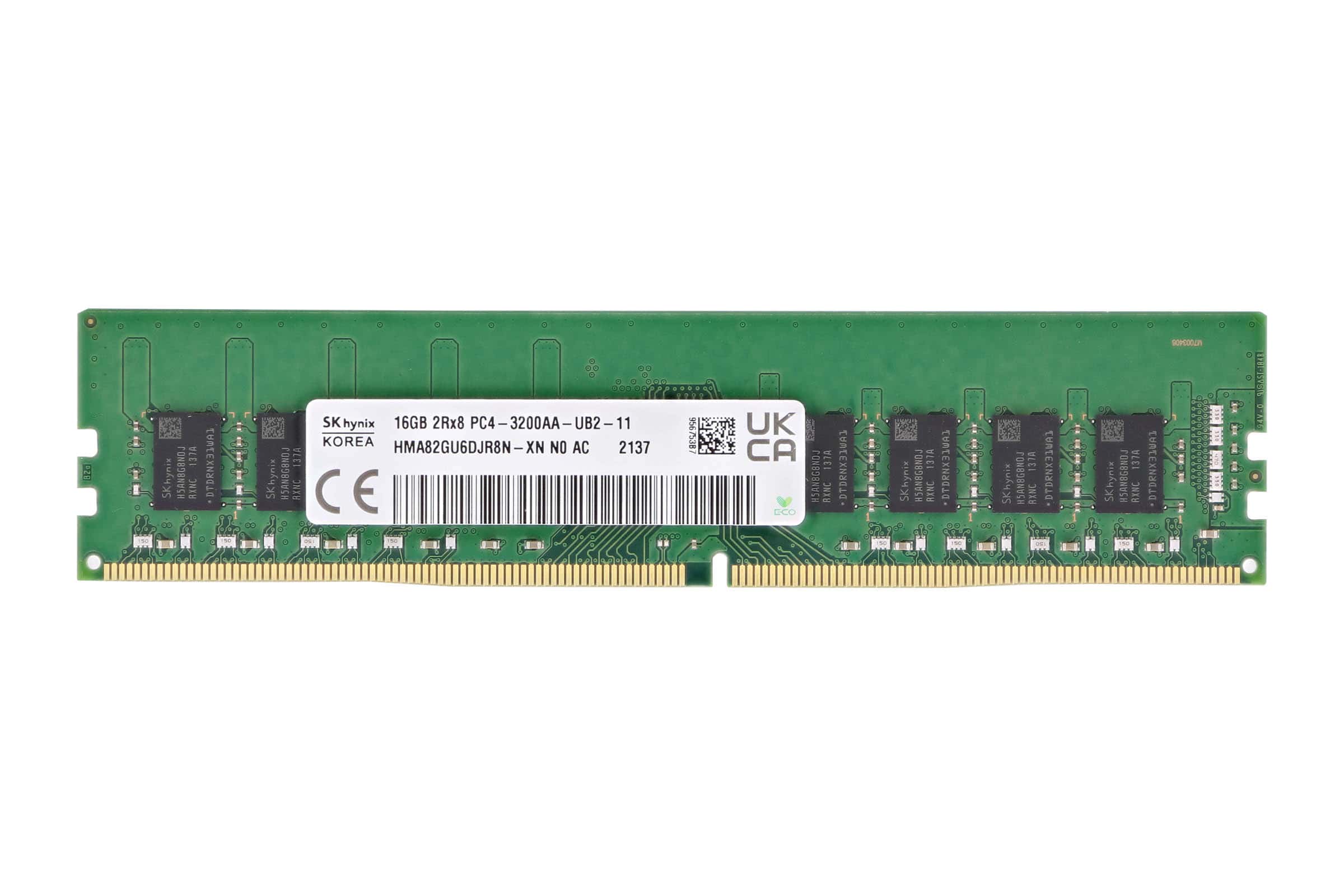 HYNIX 16GB (1*16GB) 2RX8 PC4-25600AA-U DDR4-3200MHZ UDIMM (HMA82GU6DJR8N-XN) thumbnail
