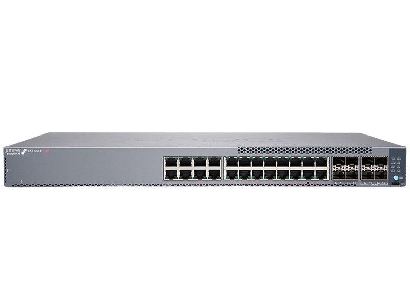 Juniper EX4100-F 24-Port 10/100/1000BaseT, 4x 10G SFP+ Uplink ports, 4x 10G SFP+ Stacking ports (optics sold separately) with St (EX4100-F-24T) thumbnail