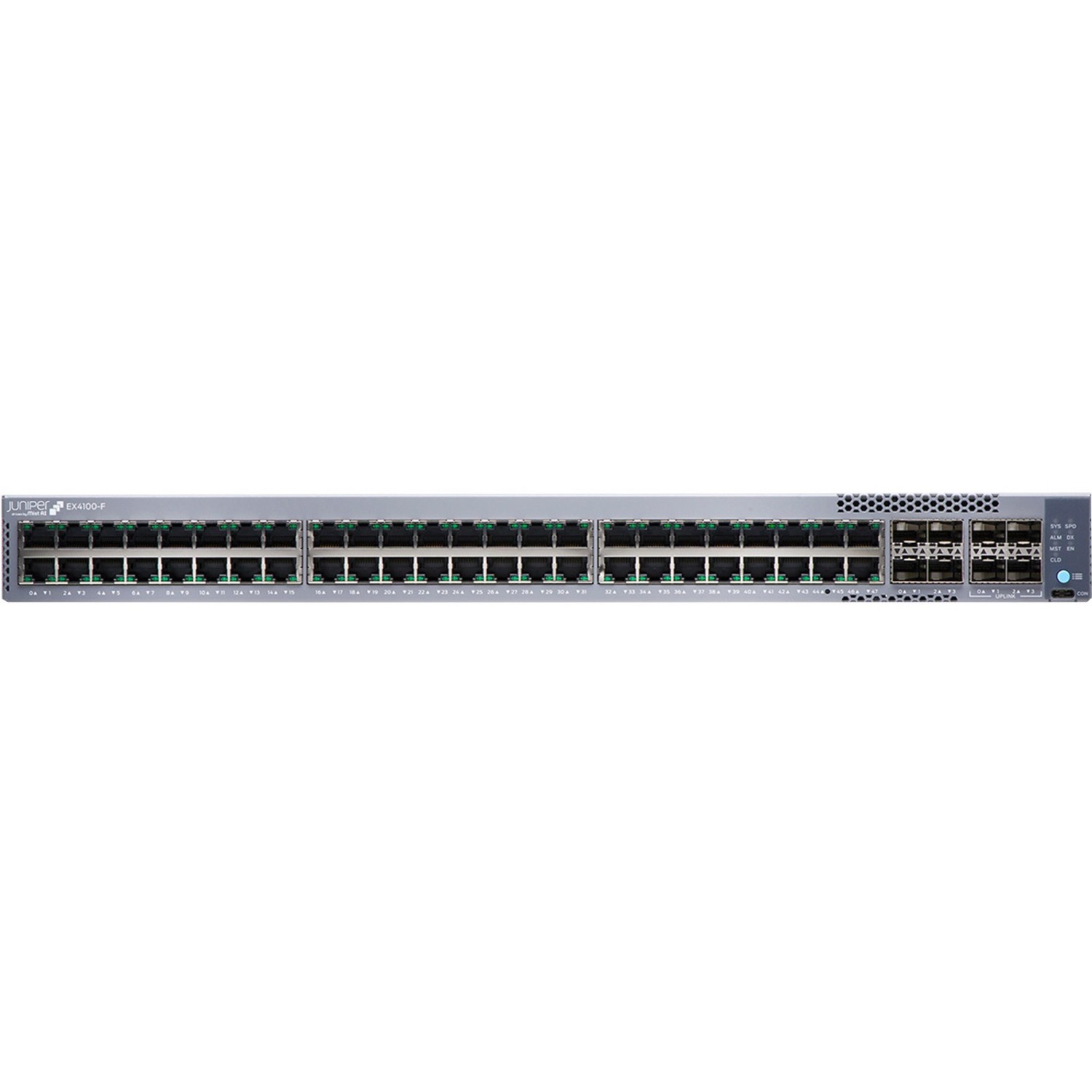 Juniper EX4100-F 48-Port 10/100/1000BaseT, 4x 10G SFP+ Uplink ports, 4x 10G SFP+ Stacking ports (optics sold separately) with St (EX4100-F-48T) thumbnail