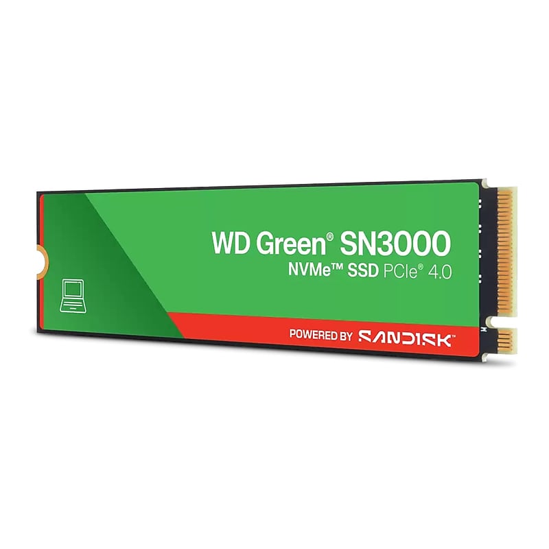 Western Digital SSD GREEN SN3000 1TB NVME PCIE G4 216UTS (WDS100T4G1E-00CPS0) thumbnail