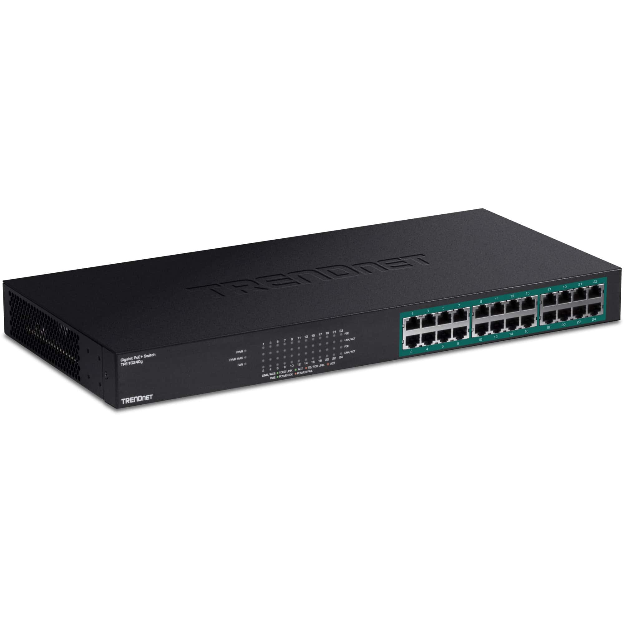 TRENDnet TPE TG240g - Switch - 24 x 10/100/1000 (PoE+) - Desktop, an Rack montierbar - PoE+ (TPE-TG240G) (TPE-TG240G) thumbnail