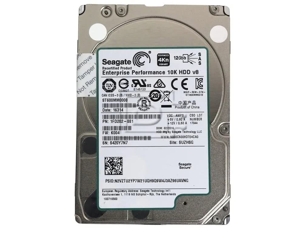 HP HDD 600GB 12G 10K SFF SAS ST (873035-001-RFB) thumbnail