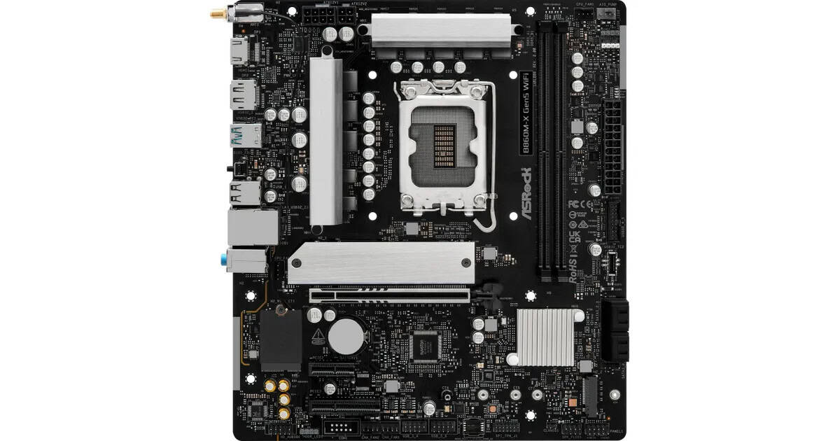 ASRock B860M-X Gen5 WiFi Motherboard - LGA1851 Sockel - Micro-ATX - DDR5 - Wi-Fi 6E (90-MXBSF-A0UAYZ) thumbnail