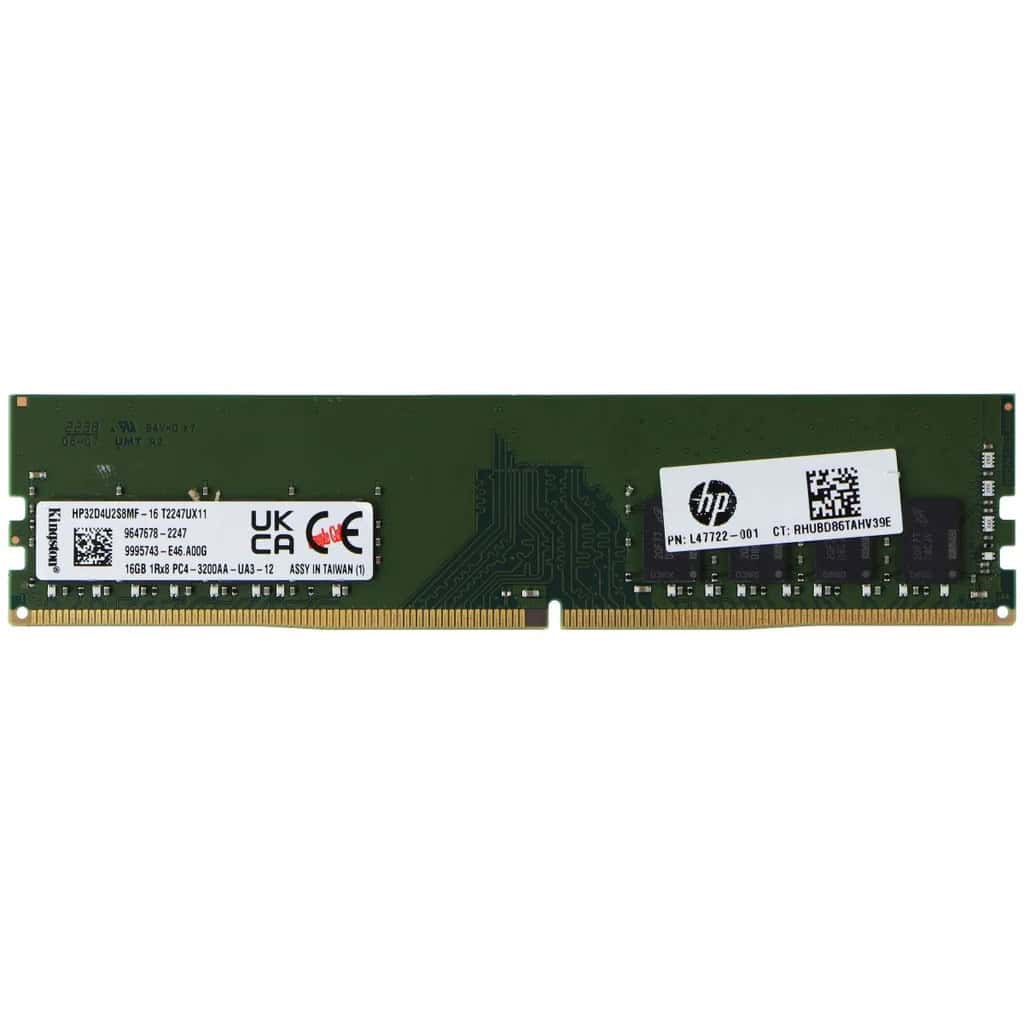 KINGSTON 16GB (1*16GB) 1RX8 PC4-25600AA-U DDR4-3200MHZ UDIMM (HP32D4U2S8MF-16) thumbnail