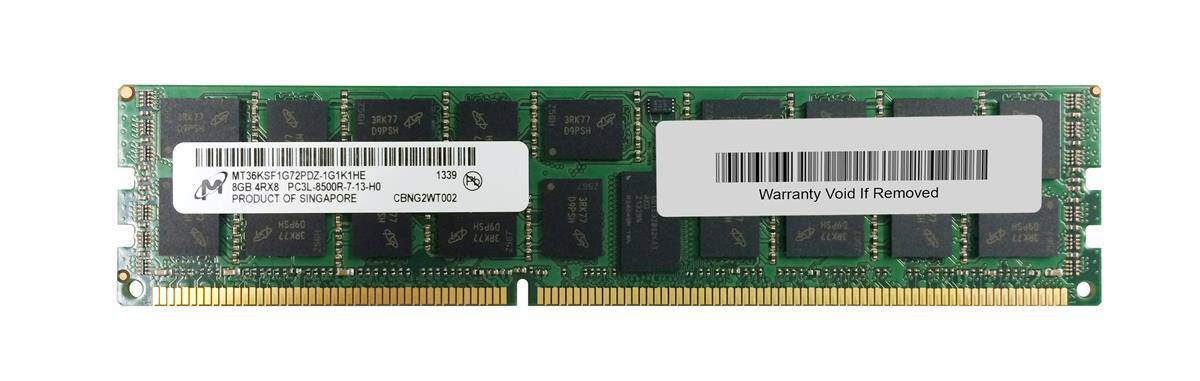 MICRON 16GB (1*16GB) 4RX8 PC3L-8500R DDR3-1066MHZ RDIMM (MT36KSF2G72PDZ-1G1) thumbnail