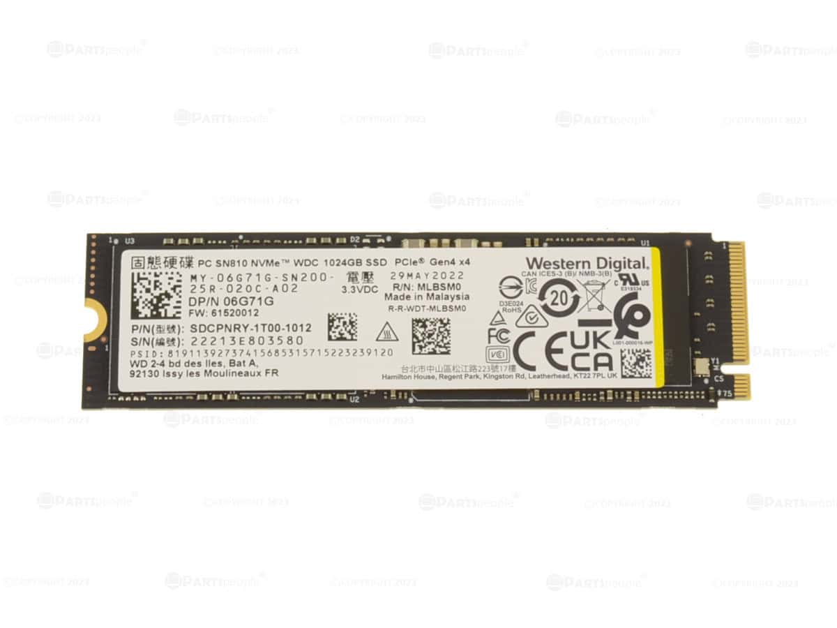 Dell 1TB M.2 NVMe 4.0 solid state (6G71G) thumbnail