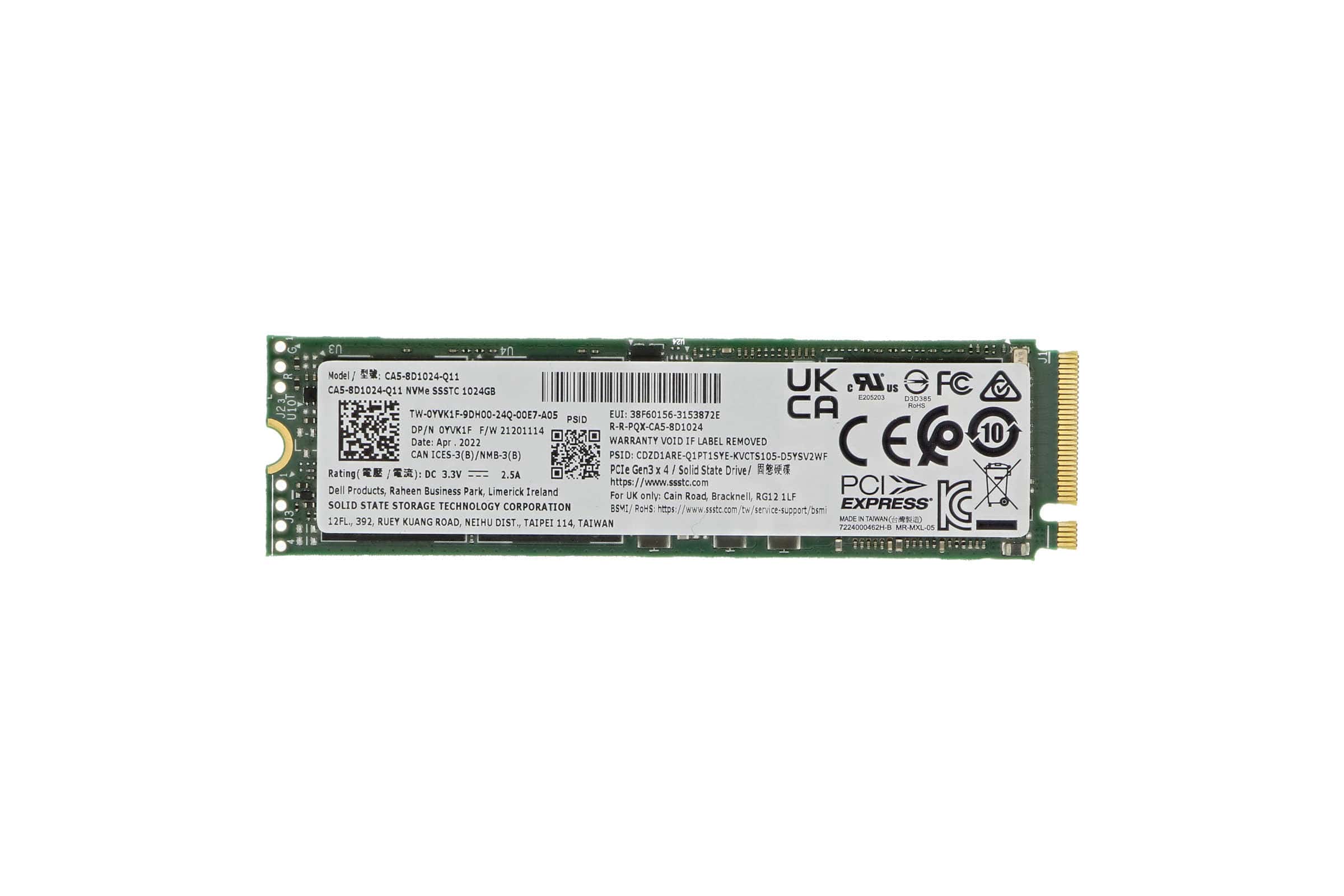 Dell 1TB M.2 PCIe NVMe SSD (YVK1F) thumbnail