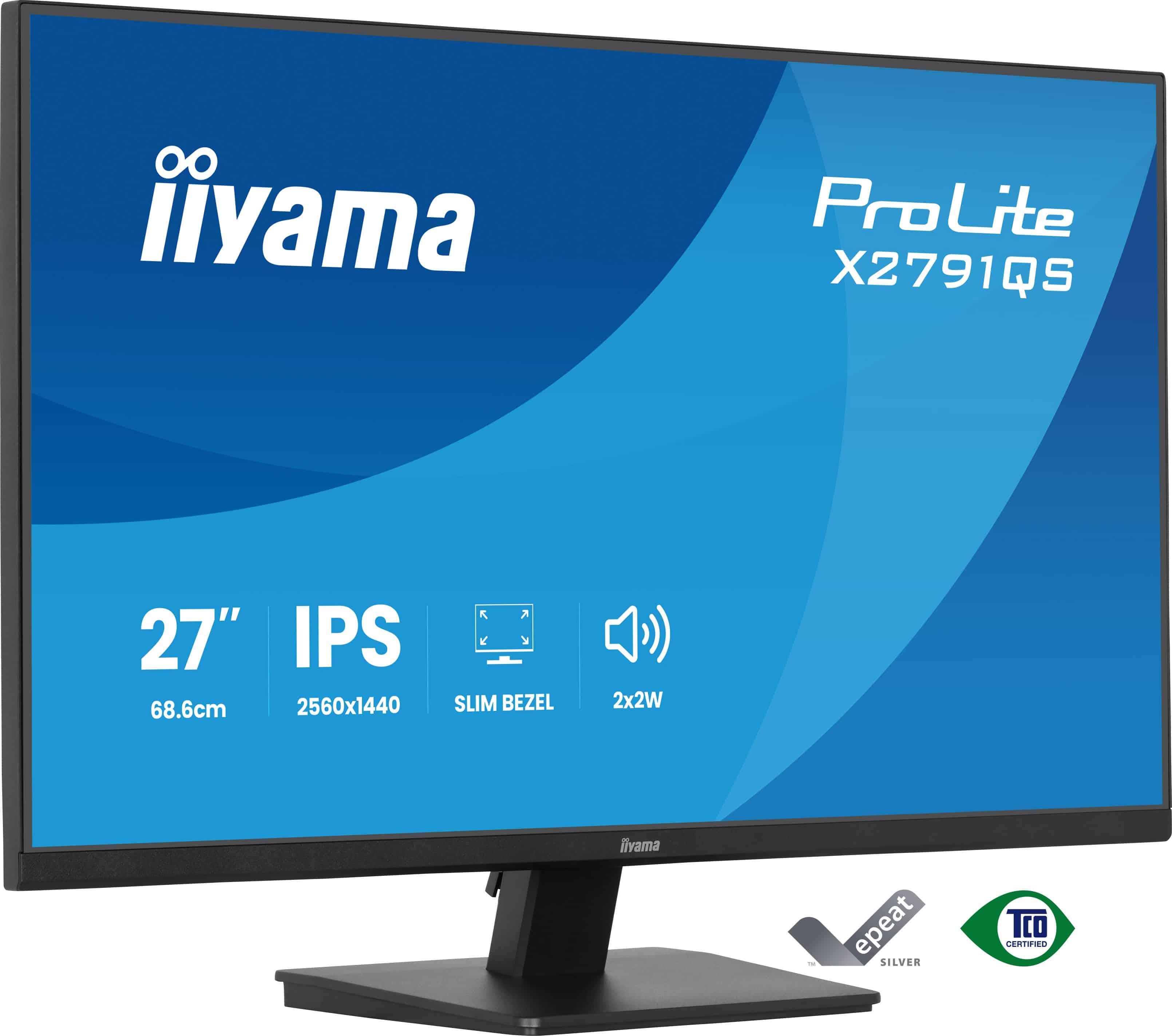 iiyama ProLite X2791QS-B1 computer monitor 68,6 cm (27") 2560 x 1440 Pixels Quad HD LED Zwart (X2791QS-B1) thumbnail