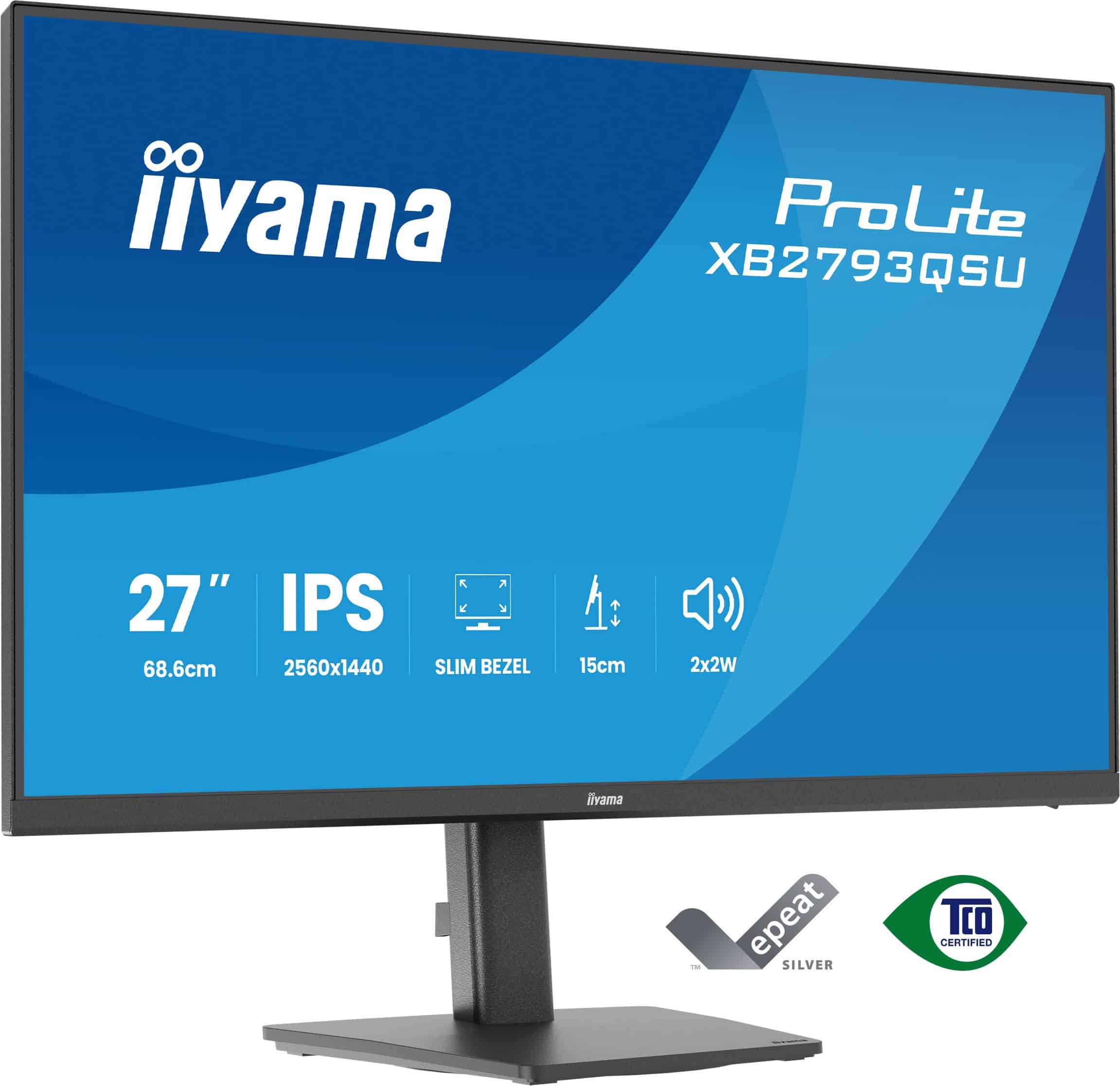 iiyama ProLite XB2793QSU-B1 computer monitor 68,6 cm (27") 2560 x 1440 Pixels Quad HD LED Zwart (XB2793QSU-B1) thumbnail