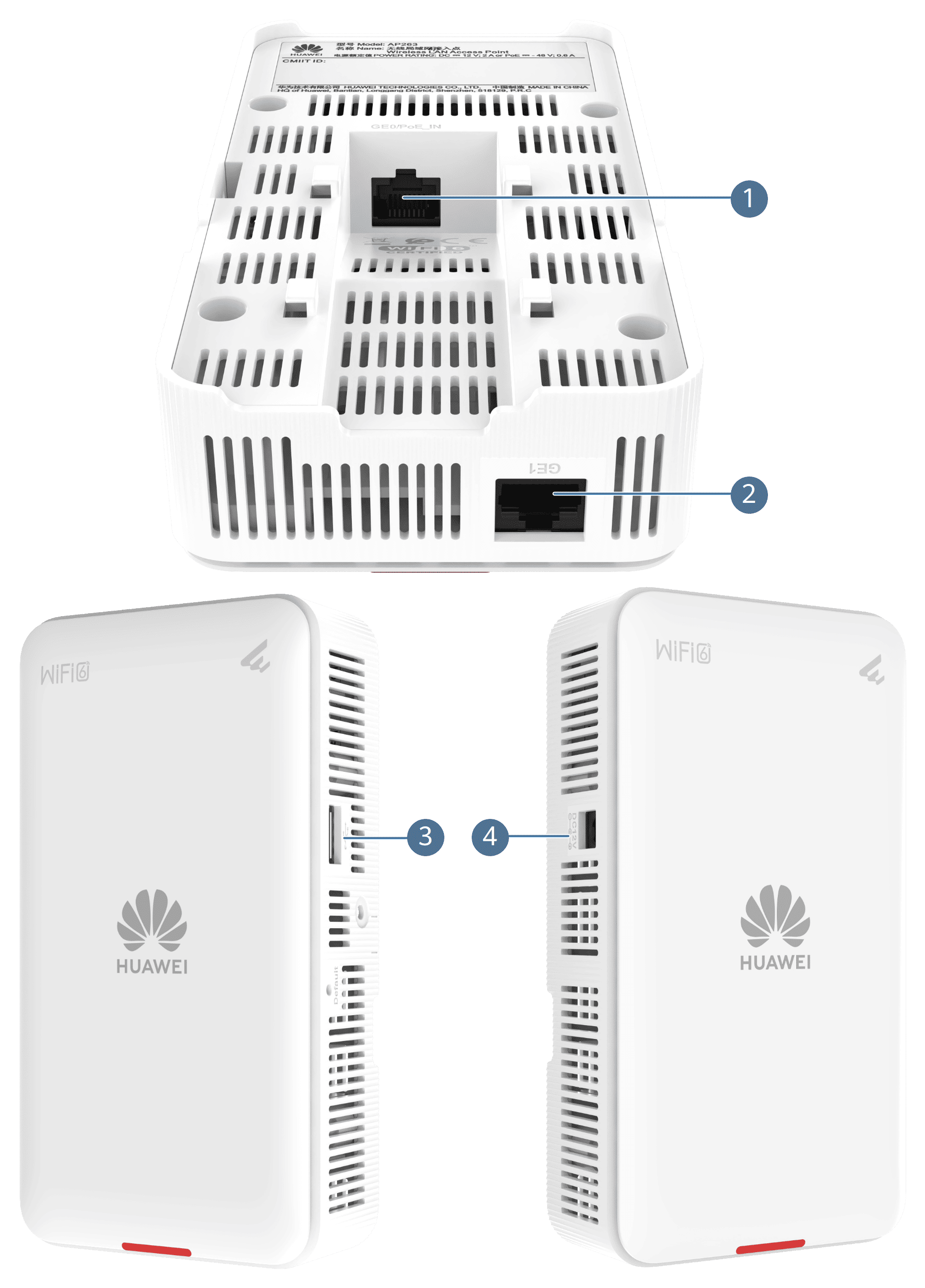 Huawei AP263 - WiFi6 indoor Dual Band AP - smart antenna - USB - BLE (AP263) thumbnail