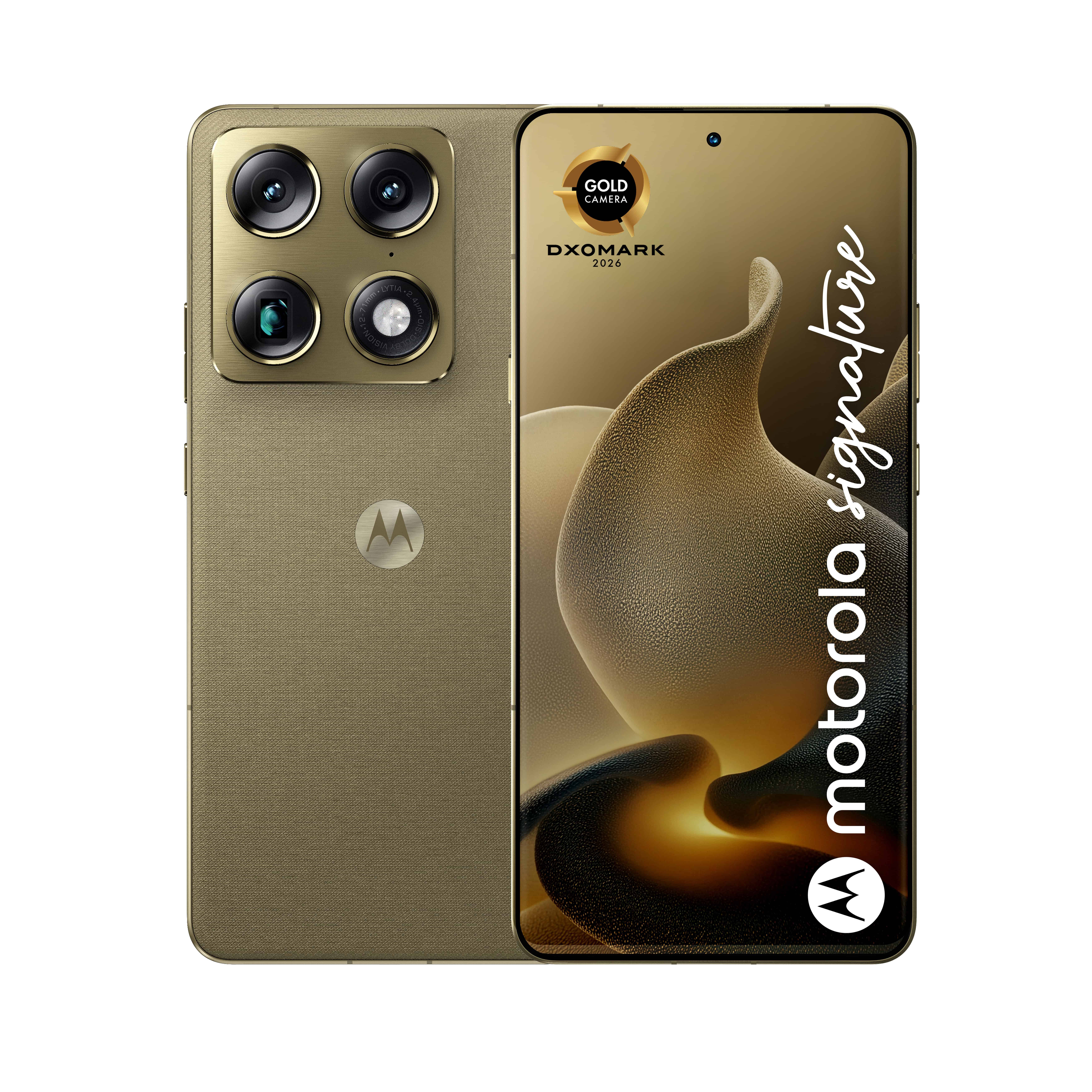 Motorola signature 17,2 cm (6.78") Dual SIM Android 16.0 5G USB Type-C 16 GB 512 GB 5200 mAh Goud (PBAB0003SE) thumbnail