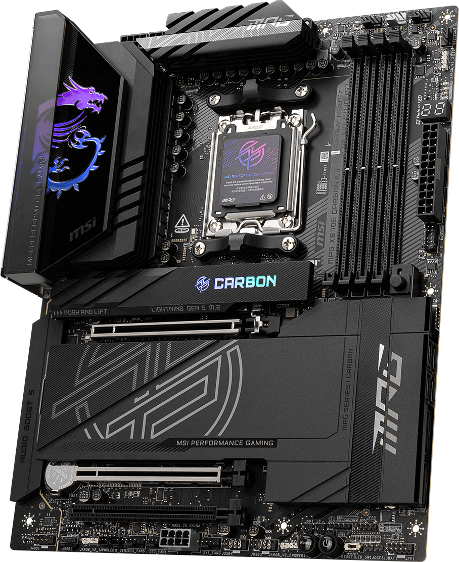 MSI MPG X870E Carbon WIFI Mainboard Sockel AM5 (DS 7E49-001R) thumbnail