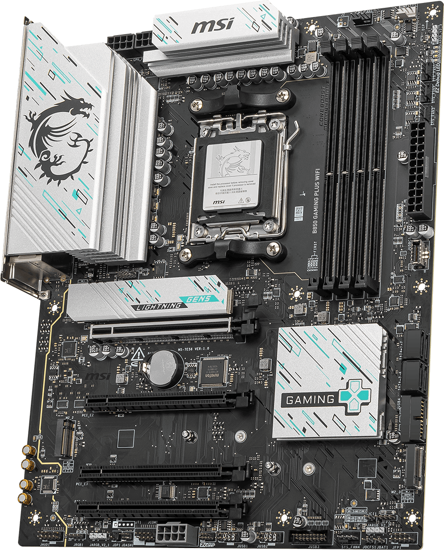 MSI B850 Gaming Plus WIFI6E Mainboard Sockel AM5 (DS 7E80-001R) thumbnail