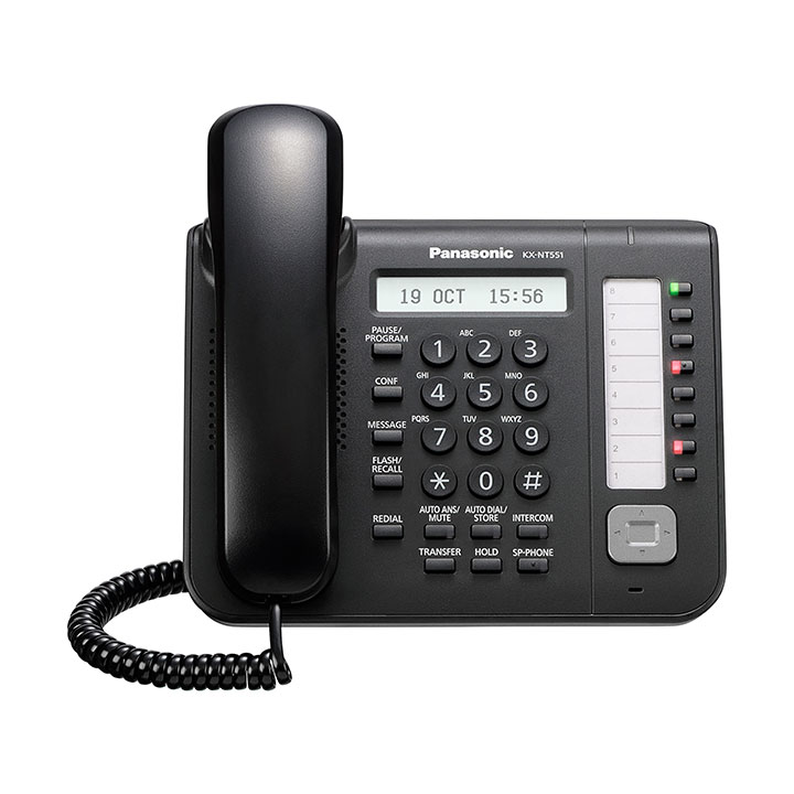 PANASONIC KX-NT551NE-B STANDARD IP-Terminal schwarz 1 Zeilen Display 8 freie Tasten Freisprechen HD Voice GB Switch PoE (KX-NT55 (KX-NT551NE-B) thumbnail