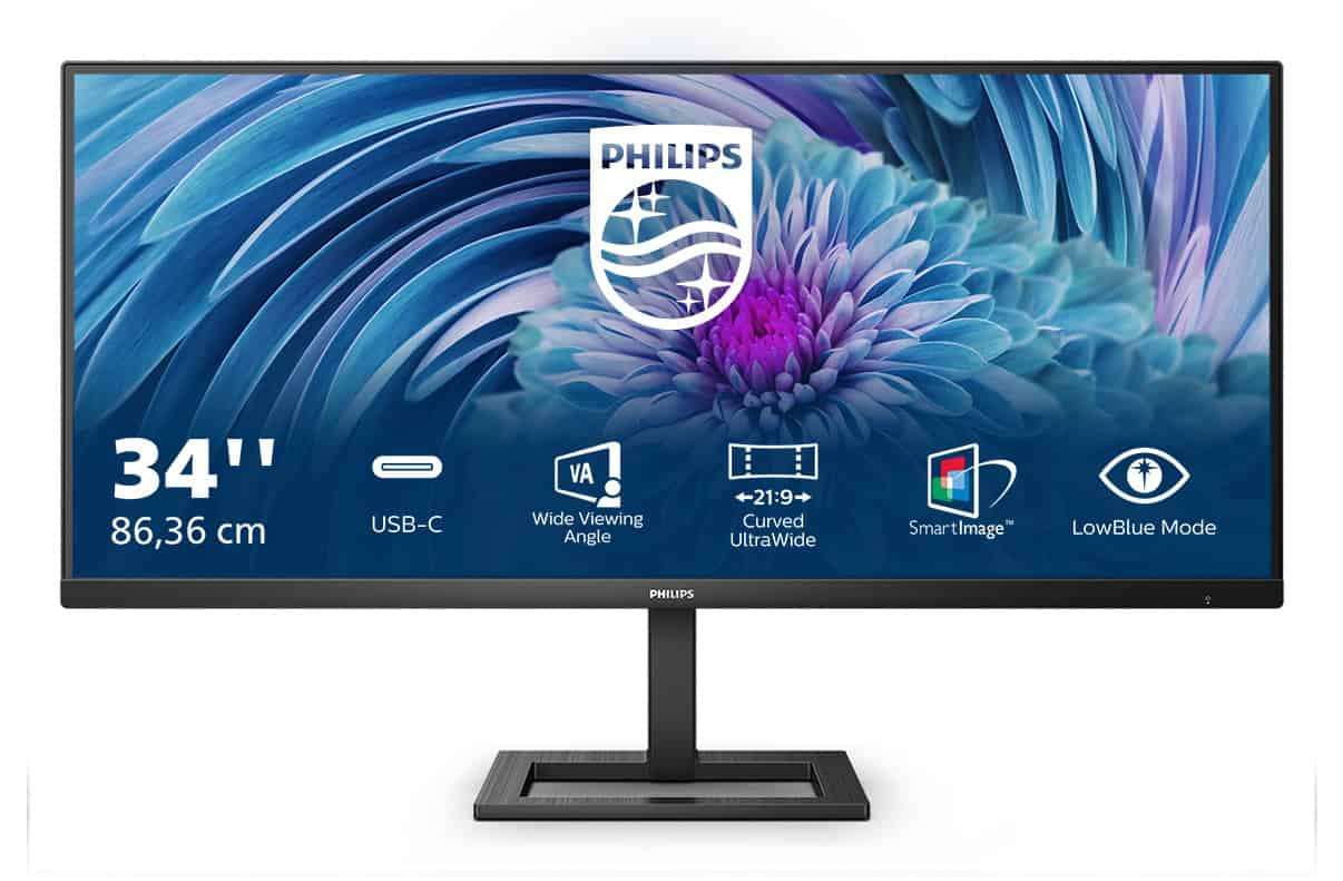 Philips E Line 346E2LAE/00 computer monitor 86,4 cm (34") 3440 x 1440 Pixels Wide Quad HD LCD Zwart (346E2LAE/00) thumbnail