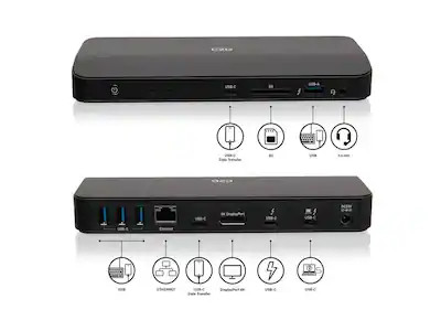 C2G 757120545361 USB C 11-In-1 Docking Station - Black - Charging Capability - Memory Card Reader - SD, SDHC, SDXC - 180 Watts - (757120545361) thumbnail