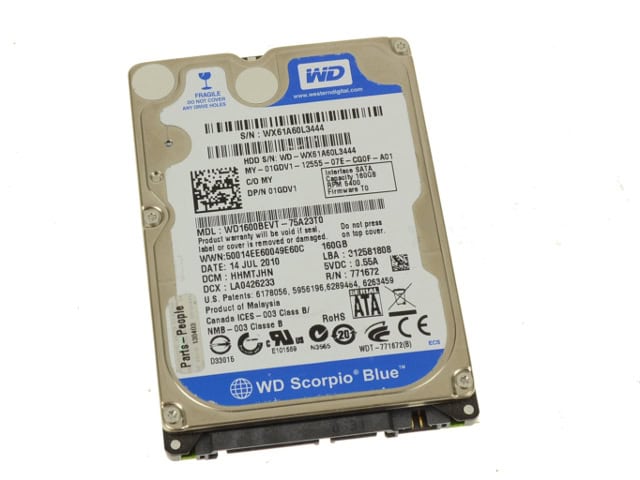 Dell 1GDV1 ( WD1600BEVT) 160GB Internal Hard Disk Drive - 2.5-inch - 5400 RPM - 3 Gbps - SATA (1GDV1) thumbnail