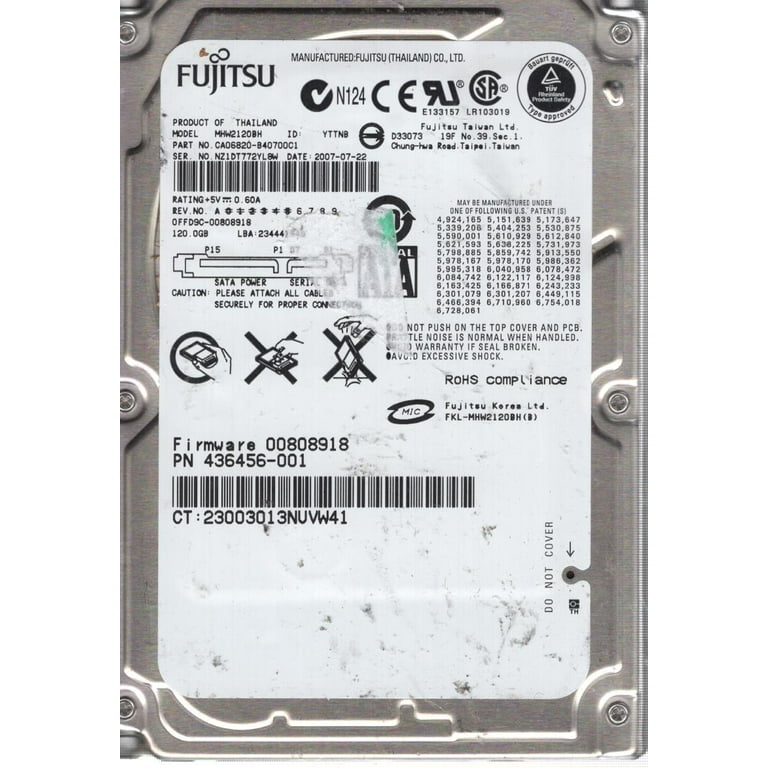 Dell CA06820-B40700C1 Internal 120GB Hard Disk Drive - 2.5-inch - 1.5 Gbps - 5400 RPM - SATA - 9.5mm (CA06820-B40700C1) thumbnail