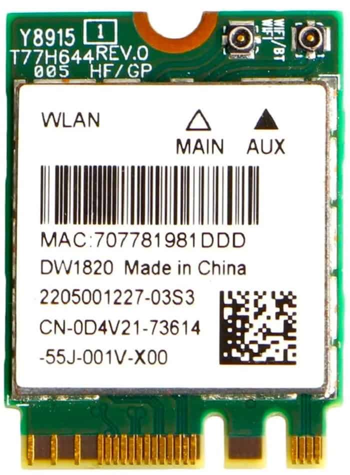 Dell D4V21 DW1820 Wireless Card - IEEE 802.11 a/b/g/n/AC - Bluetooth v4.1 - M.2 Form Factor - Qualcomm QCA61X4A (D4V21) thumbnail