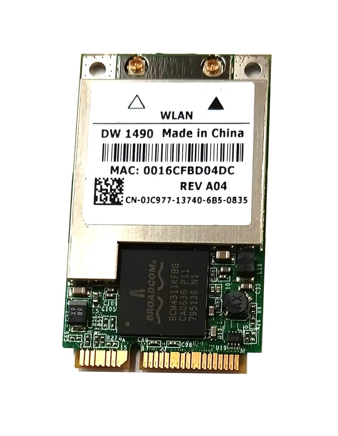 Dell DW1490 (Broadcom BCM94311MCAG) JC977 Wireless Card - Mini PCI Express - Wi-Fi 802.11 a/b/g WLAN (JC977) thumbnail