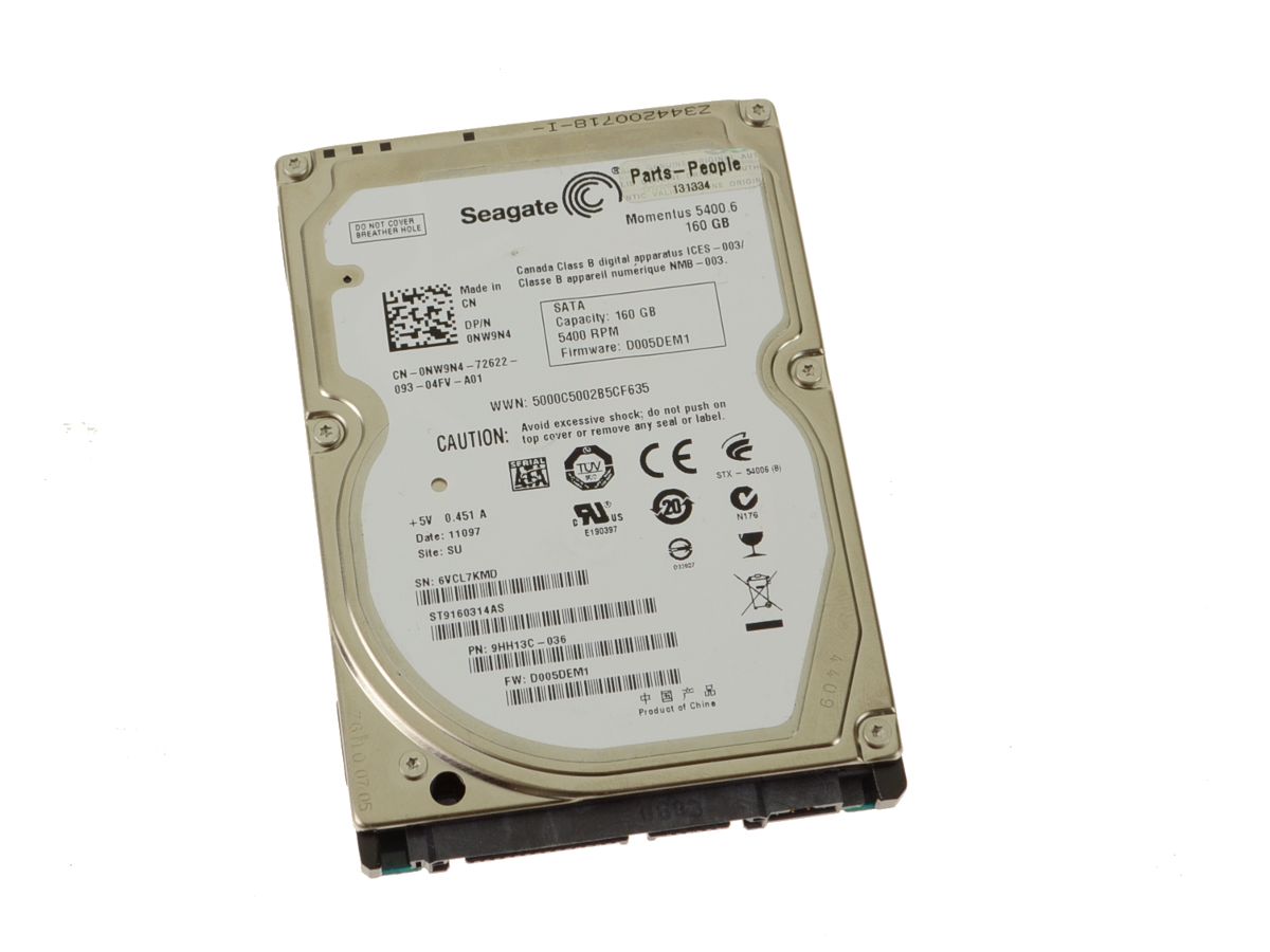 Dell NW9N4 160 GB Hard Drive - 2.5-inch - SATA - 5400 RPM (NW9N4) thumbnail