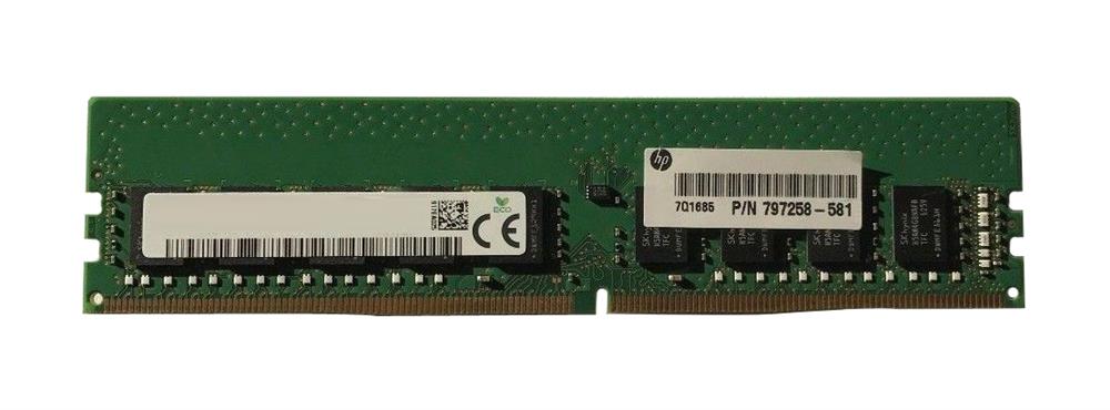 HP 797258-581 Memory Module - 8GB - 2Rx8 - DDR4 - 2133MHz - CL15 - 288-Pin - 1.2 Volts - ECC - UDIMM Server (797258-581) thumbnail