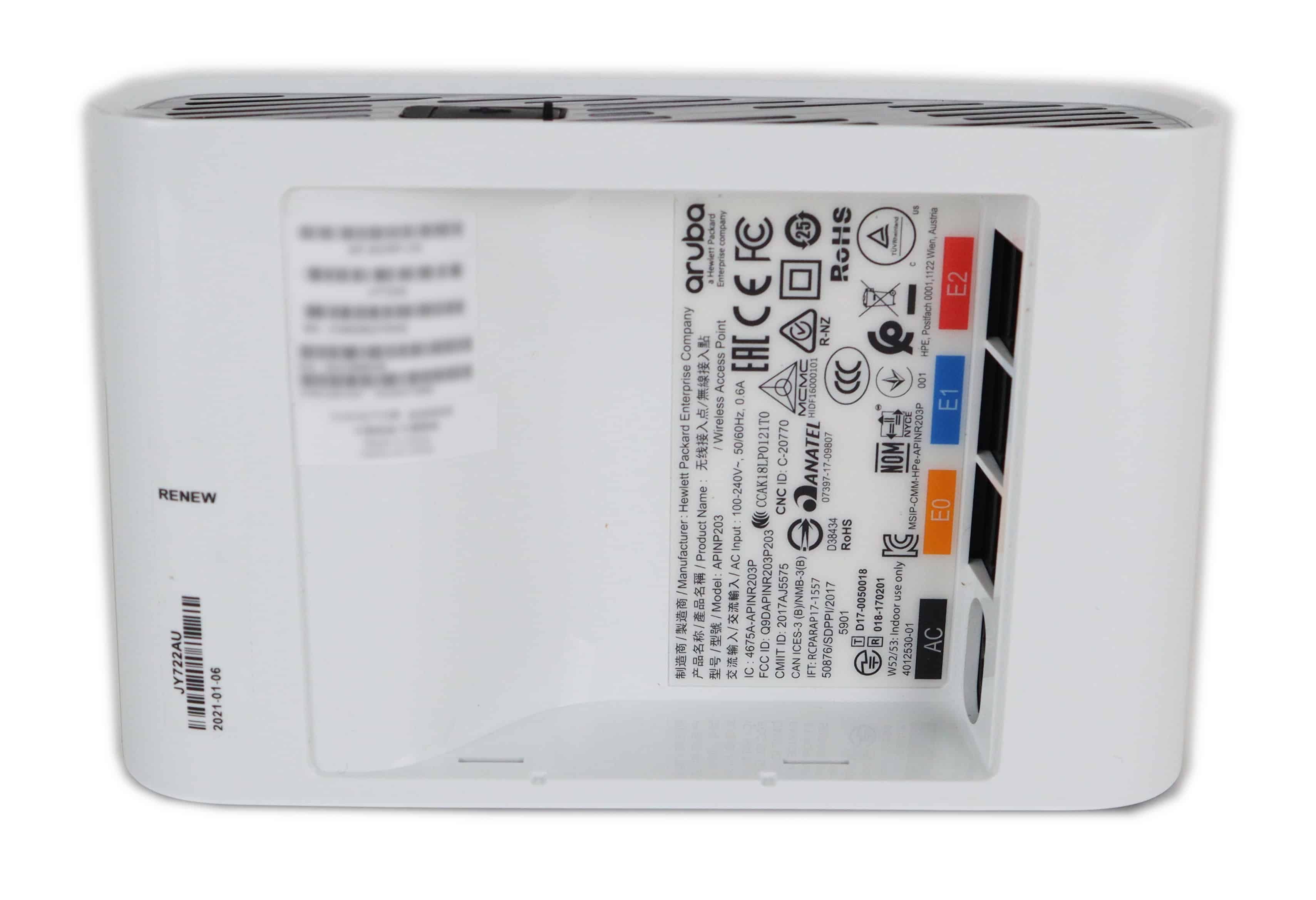 HPE AP-203RP JY722A Wireless Access Point - 5 GHz, 2.40 GHz - IEEE 802.11ac - 867 Mbps - 2 x Internal Antenna - MIMO Technology  (JY722A) thumbnail