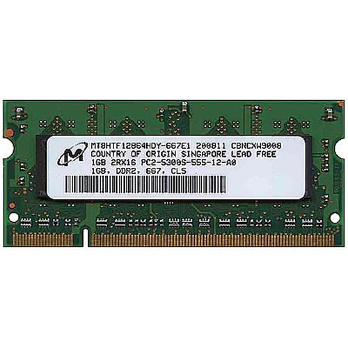 Hynix HYMP112S64CP6-Y5 1 GB Memory Module - 2Rx16 - DDR2 - 667 MHz - CL5 - 200-Pins - 1.8 Volts - SO-DIMM (HYMP112S64CP6-Y5) thumbnail
