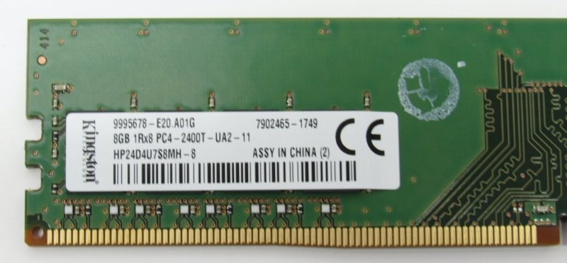 KINGSTON 8GB (1*8GB) 1RX8 PC4-19200T-U DDR4-2400MHZ UDIMM (HP24D4U7S8MD-8) thumbnail
