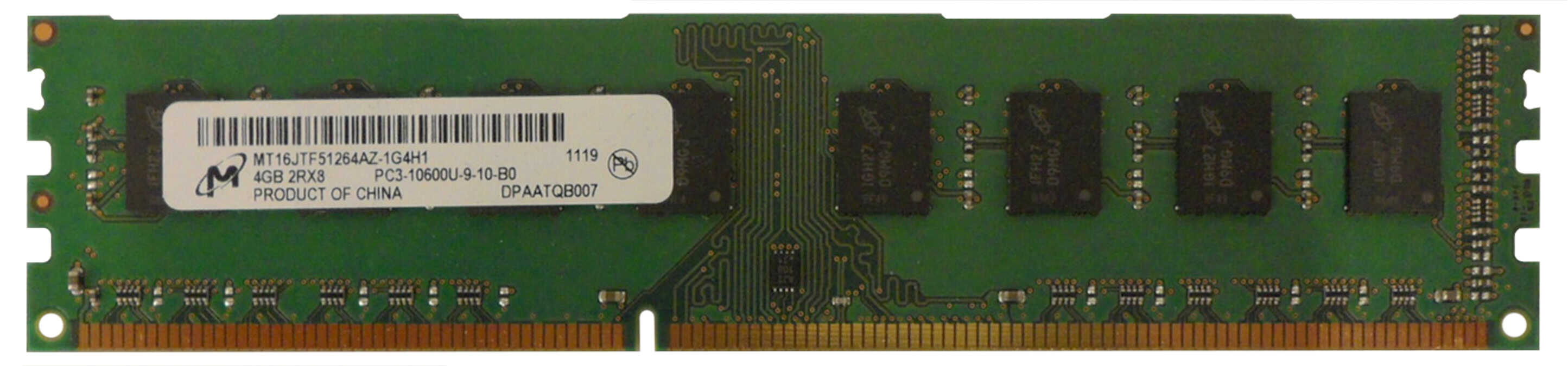 Micron MT16JTF51264AZ-1G4H1 Memory Module - 4 GB 2rx8 DDR3 - 1333mhz - 1.5 Voltage - 240-pin - CL9 UDIMM (MT16JTF51264AZ-1G4H1) thumbnail