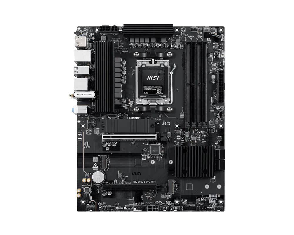 MSI PRO B850-S EVO WIFI moederbord AMD B850 Socket AM5 ATX (7E97-001R) thumbnail