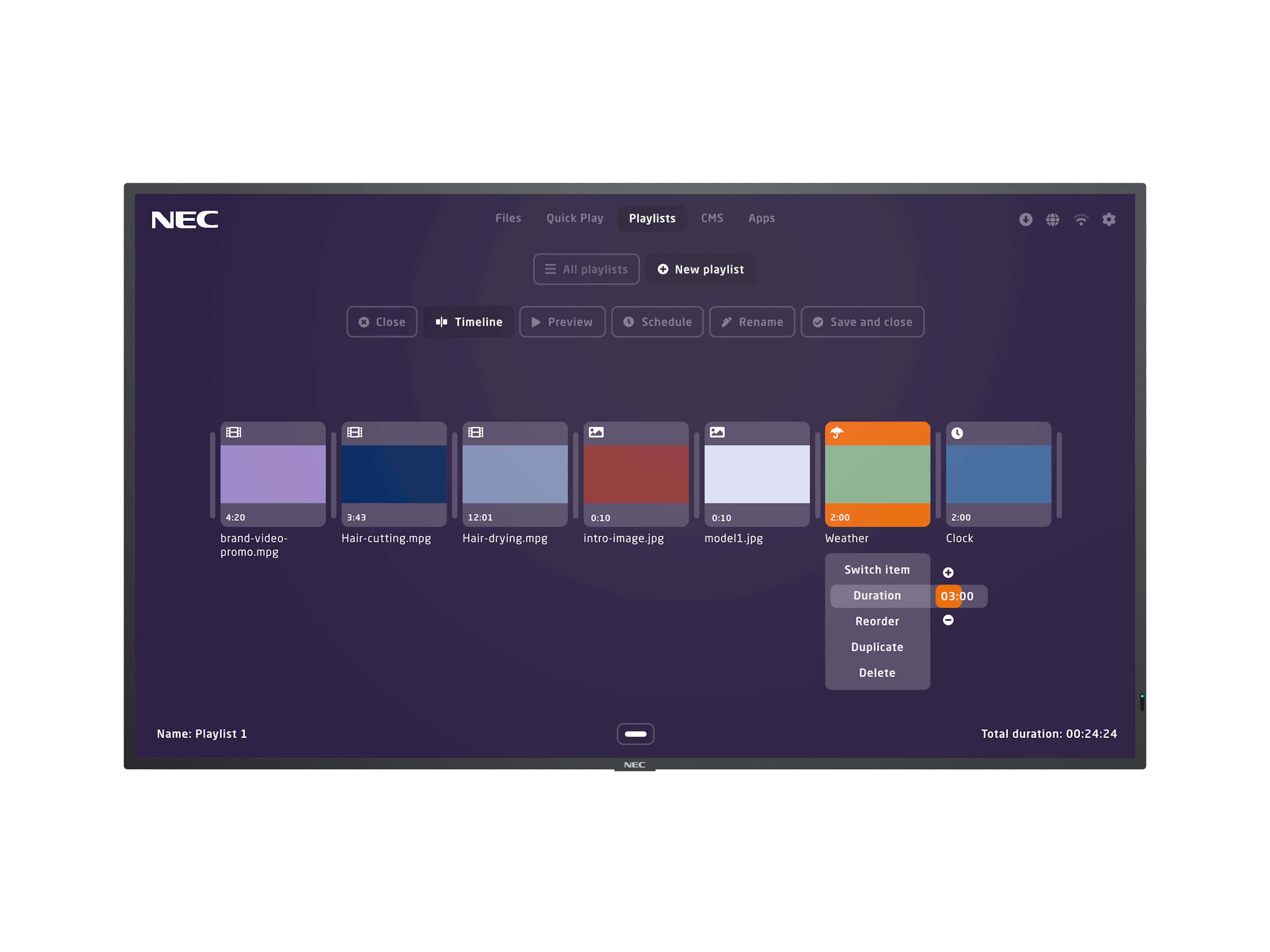 NEC MultiSync M491-MPi4 124,5 cm (49") LCD 500 cd/m² 4K Ultra HD Zwart Type processor 24/7 (60005381) thumbnail
