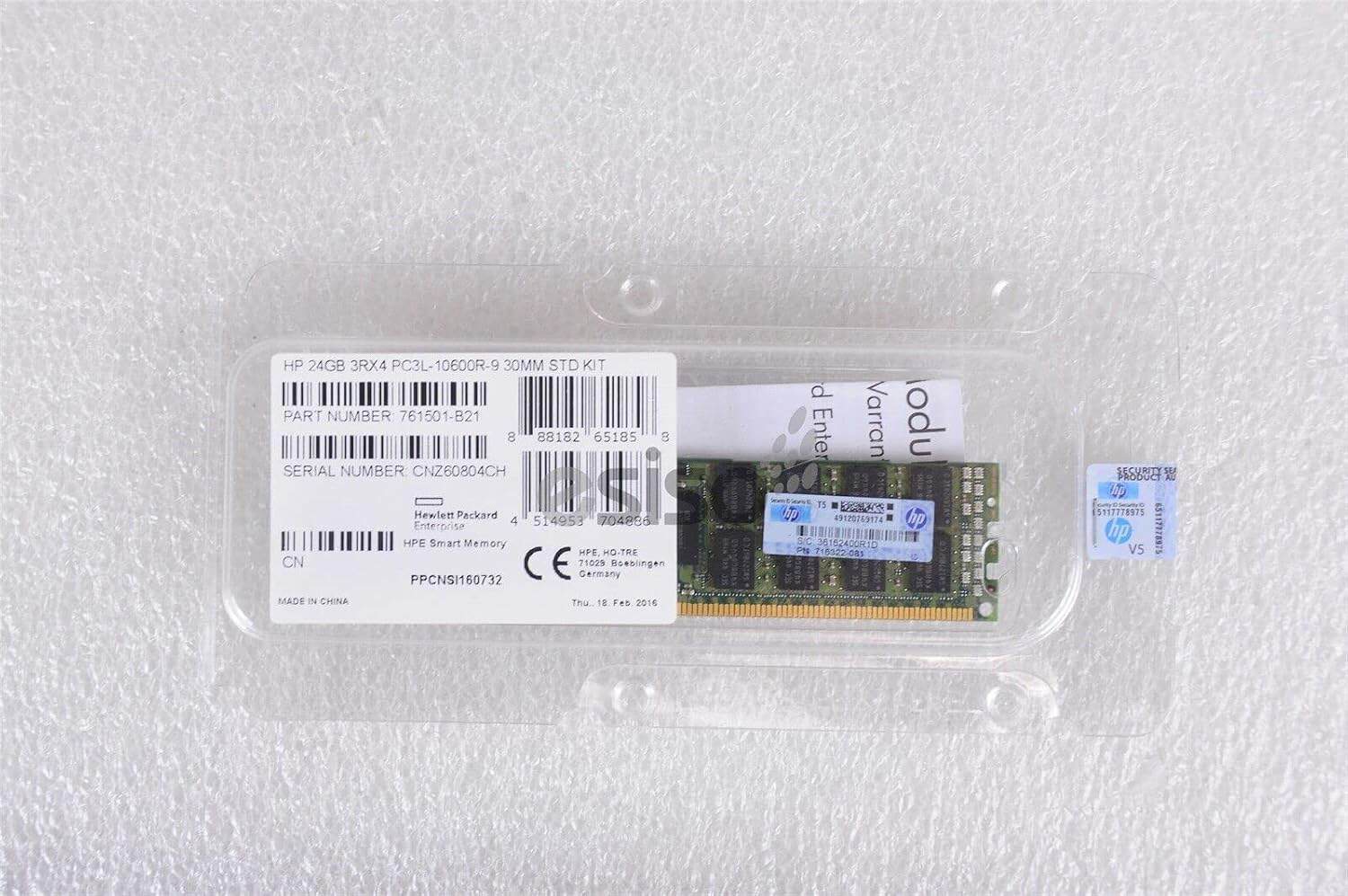 HP 24GB (1*24GB) 3RX4 PC3L-10600R DDR3-1333MHZ RDIMM (761501-B21) thumbnail