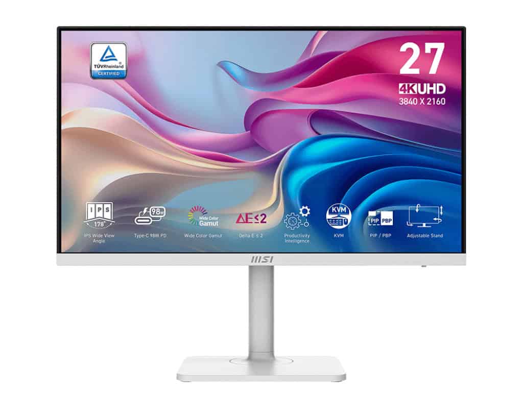 MSI Modern MD272UPHW computer monitor 68,6 cm (27") 3840 x 2160 Pixels 4K Ultra HD Zwart (9S6-3PB19H-415) thumbnail