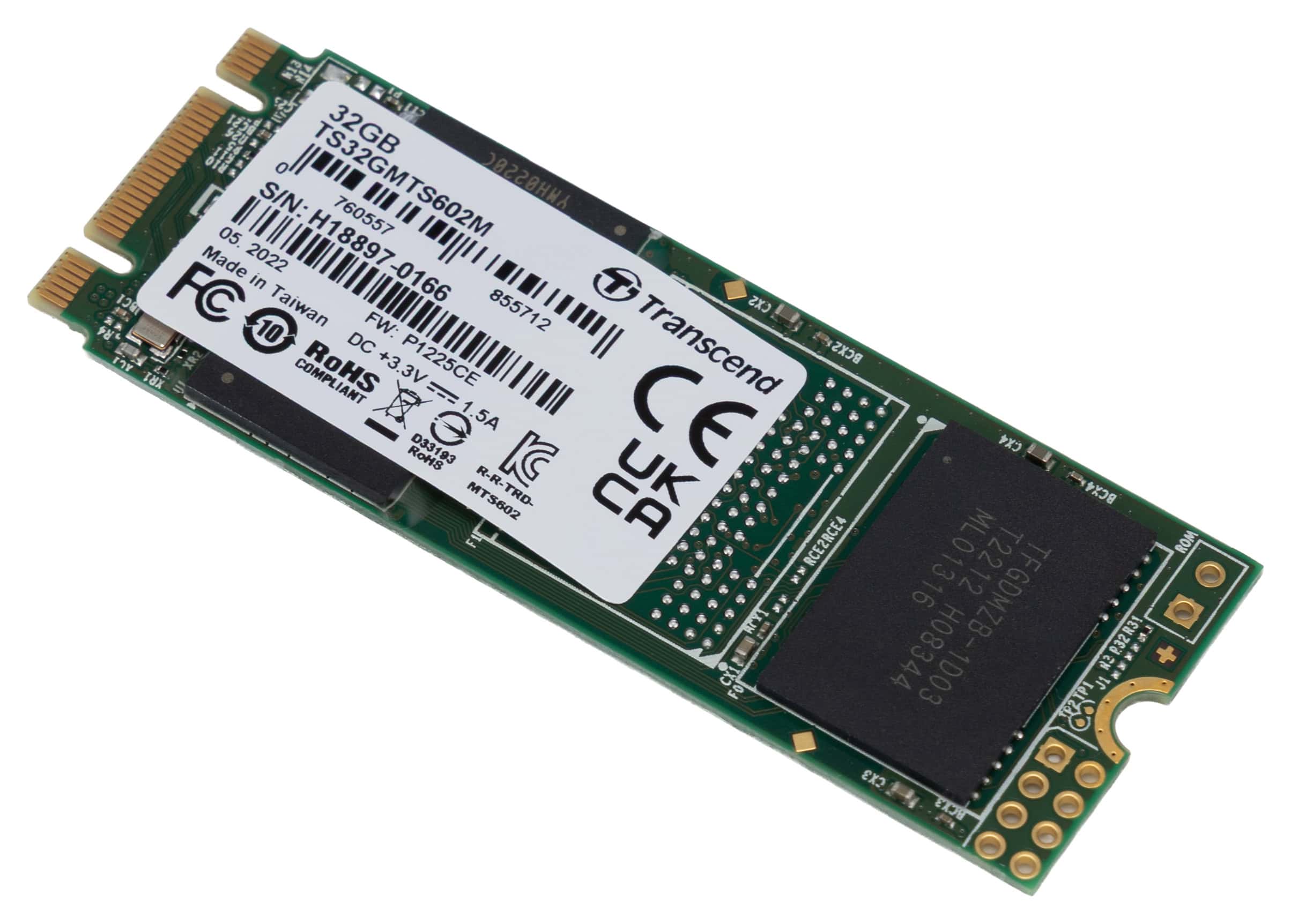 Transcend 32GB M.2 2260 SSD SATA3 B+M Key MLC WD-15 (TS32GMTS602M) thumbnail