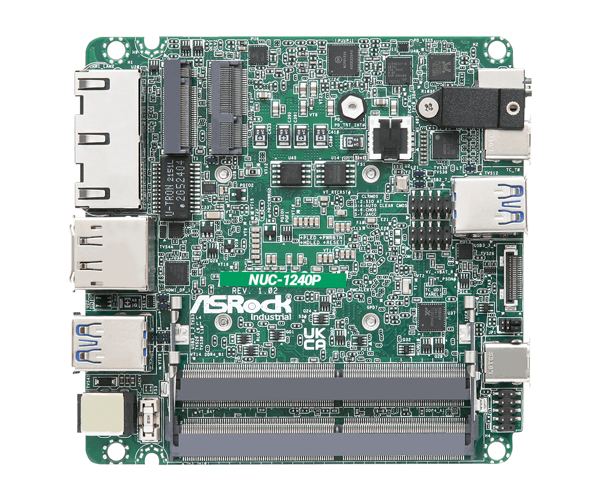 ASROCK NUC BOX-1240P - I5-1240P - 2X DDR4 - M.2 - SATA 2.5P - HDMI - DP 2X RJ45 - 3X USB - 2X USB-C (NUC BOX-1240P) thumbnail