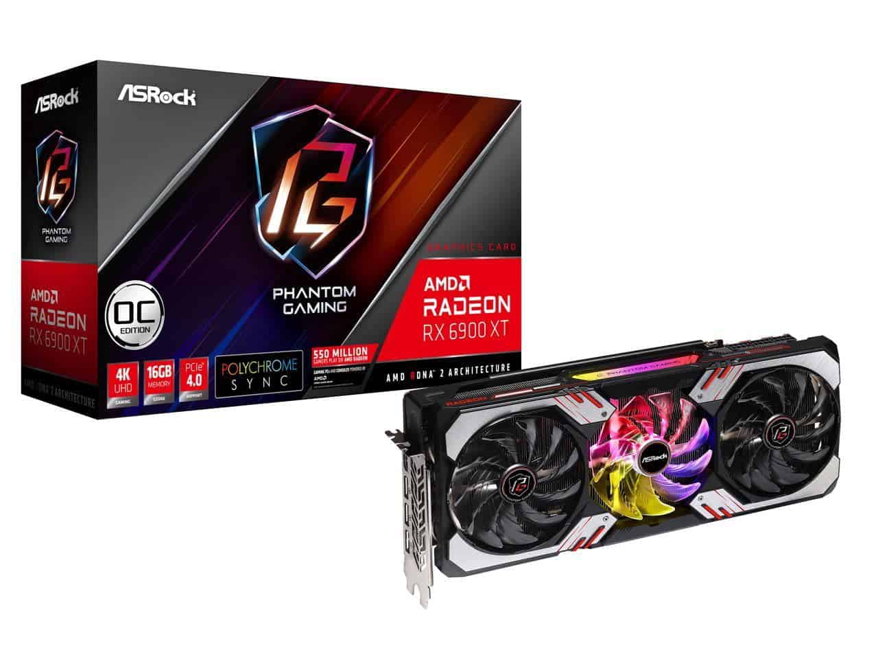 ASROCK RX 6900 XT PHANOM GAMING D 16G - 2340MHZ - 16GO GDDR6 - HDMI - DPX3 (RX6900XT PGD 16GO) thumbnail