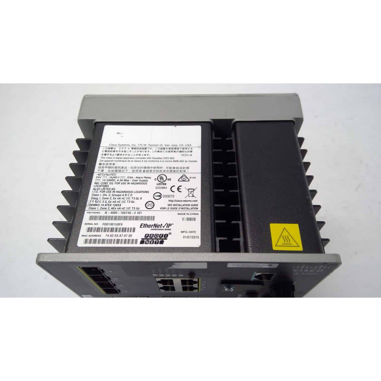 Cisco IE 4000 16 x RJ45 10/100/1000M 4x1G Comb (IE-4000-16GT4G-E) thumbnail