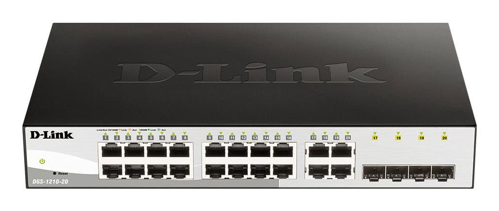 D-Link DGS-1210-20 netwerk-switch Managed L2 Gigabit Ethernet (10/100/1000) 1U Zwart (DGS-1210-20) thumbnail